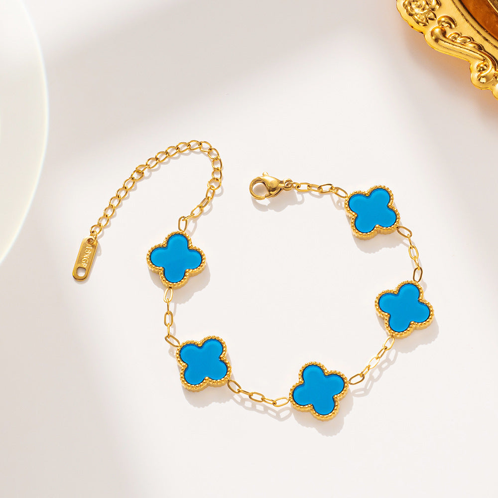 Belly Double-sided Fritillary Real Gold Plating Necklaces