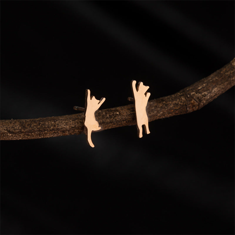 Stainless Steel Cute Simple Cartoon Animal Earrings