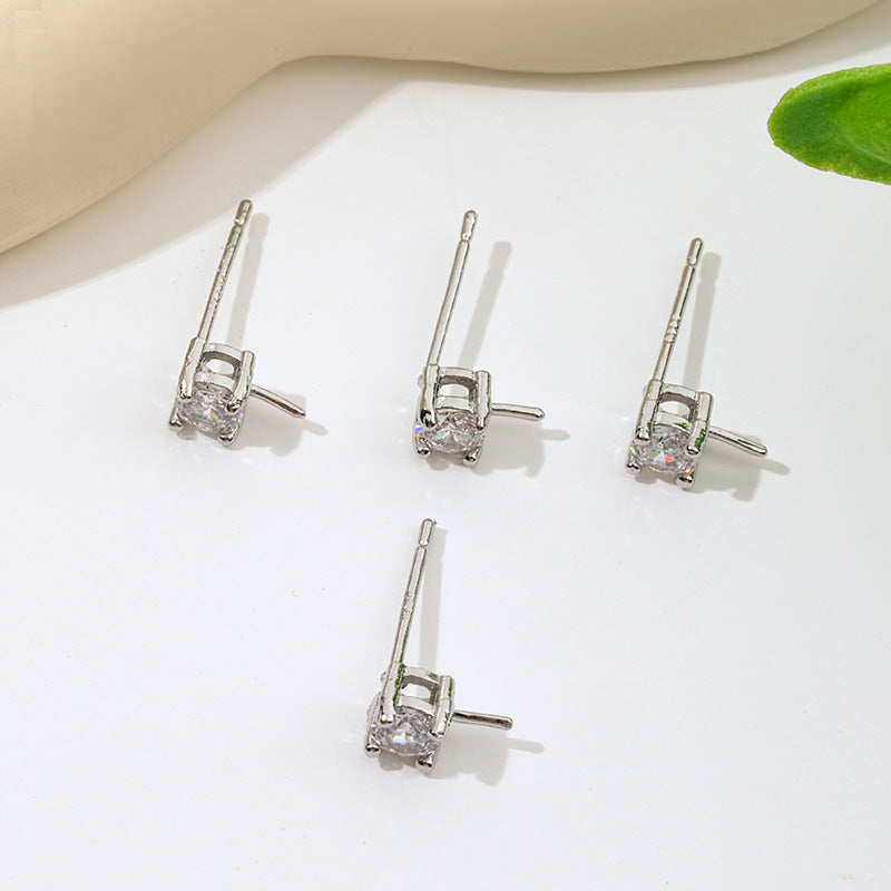 Gold-plated Pearl Accessories Micro Inlaid Zircon Earrings