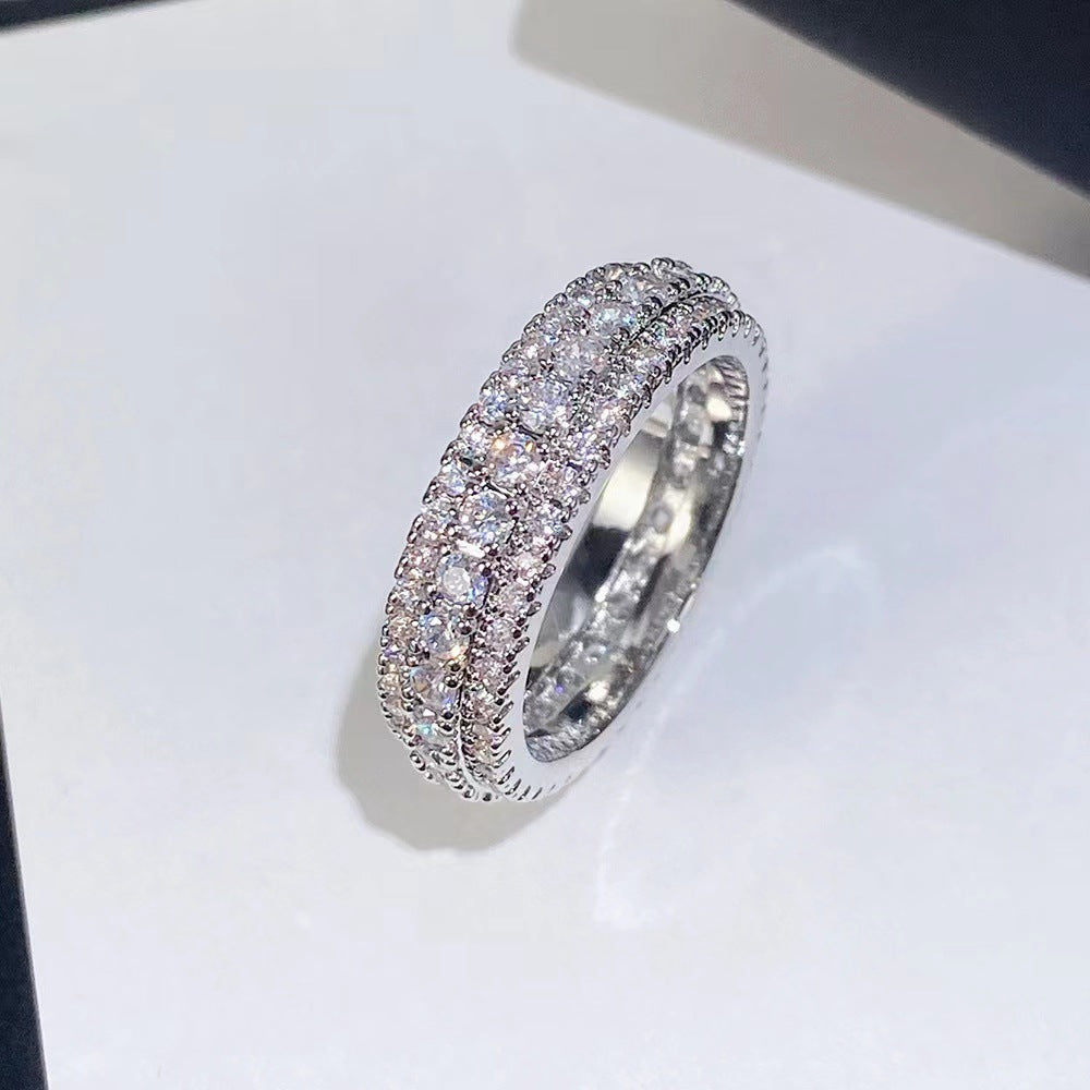 Women's Simple Three Rows Jewelry Fashion Bridal Rings