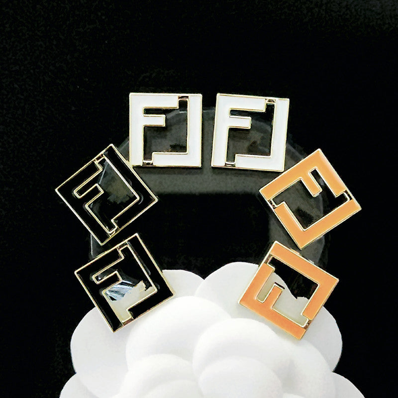 Women's & Men's Quality Collection Trending Rhinestone Letters Sier Earrings