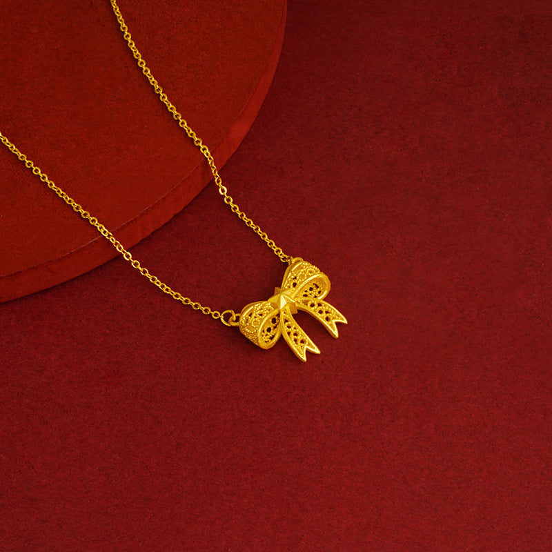 Bow Simulation Brass Decoration Vietnam Alluvial Gold Pendants