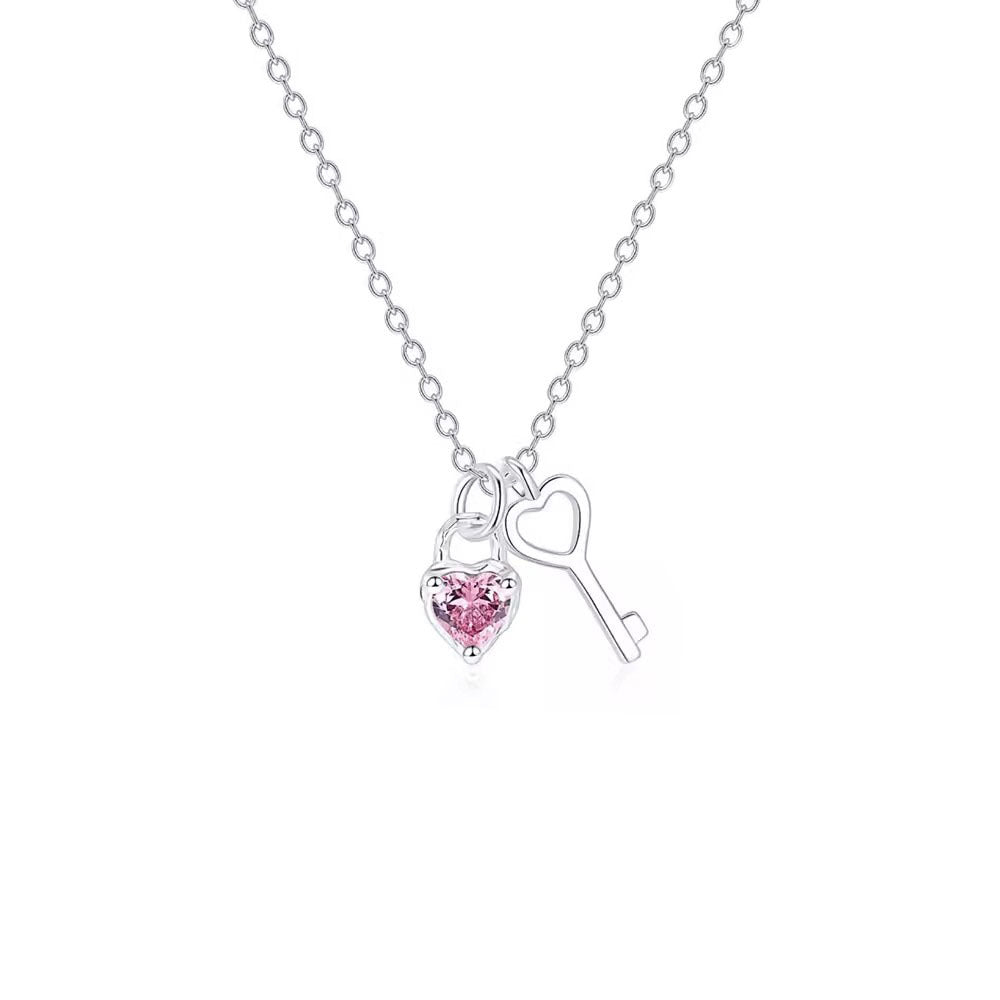 Heart-shaped Zircon Key Female Dopamine Design Necklaces