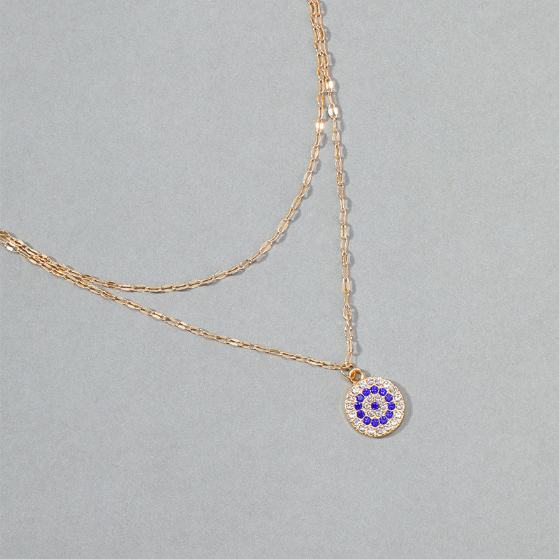 Women's Crystal Gold-plated Devil's Eye Fashion Personality Alloy Necklaces