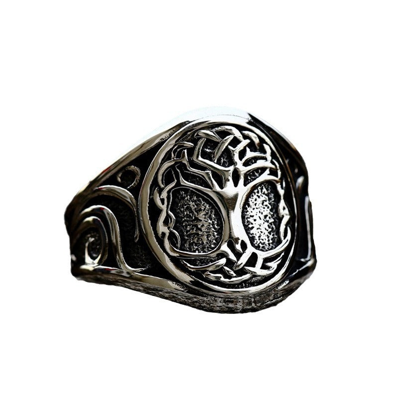 Men's Viking Lucky Tree Titanium Steel Vintage Rings