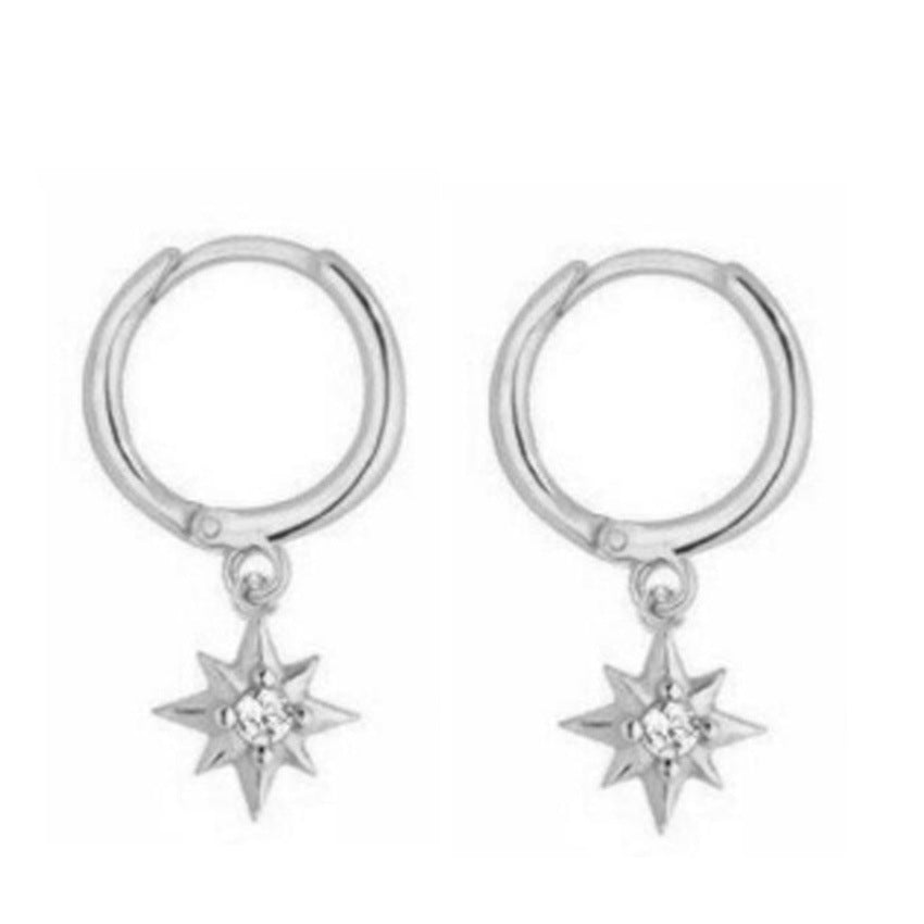 Women's Pearl Zircon Temperament Geometric Pieces Suit Earrings