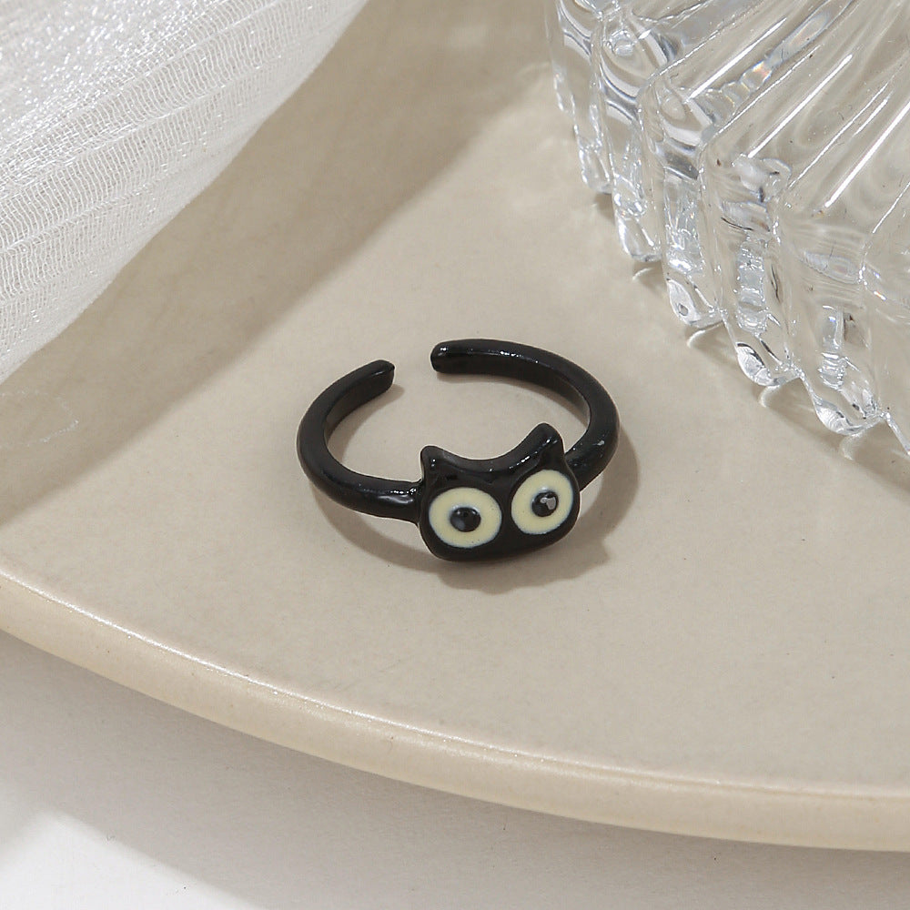 One-eyed Little Monster Niche Design Cartoon Sweet Cool Rings