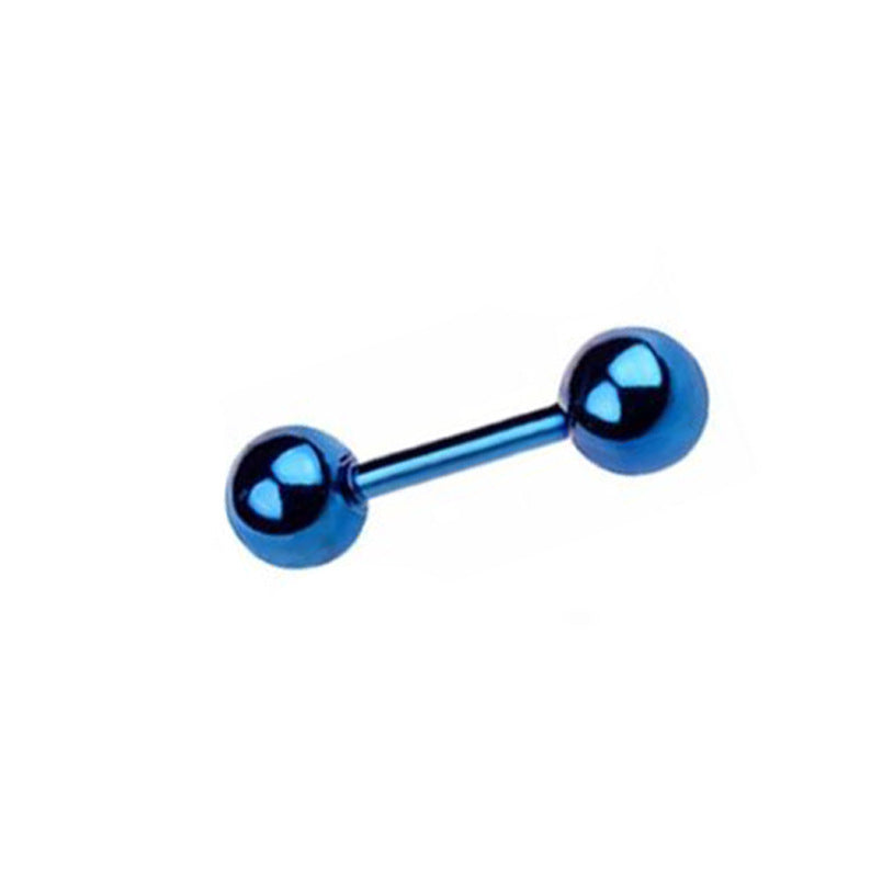 Steel Golden Bean Ear Bone Dumbbell Earrings