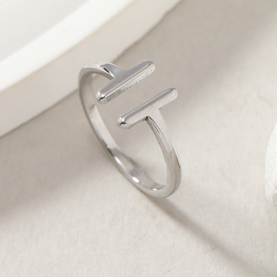 Titanium Steel Female Opening Adjustable Fashion Geometry Rings
