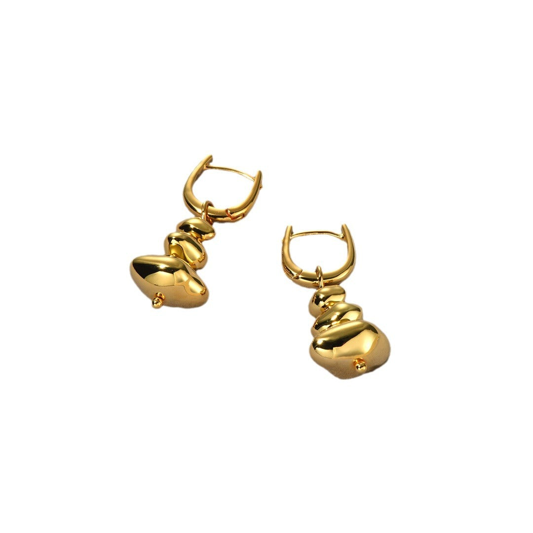 Women's Exquisite Elegant Stacked Stone Gold Sier Earrings