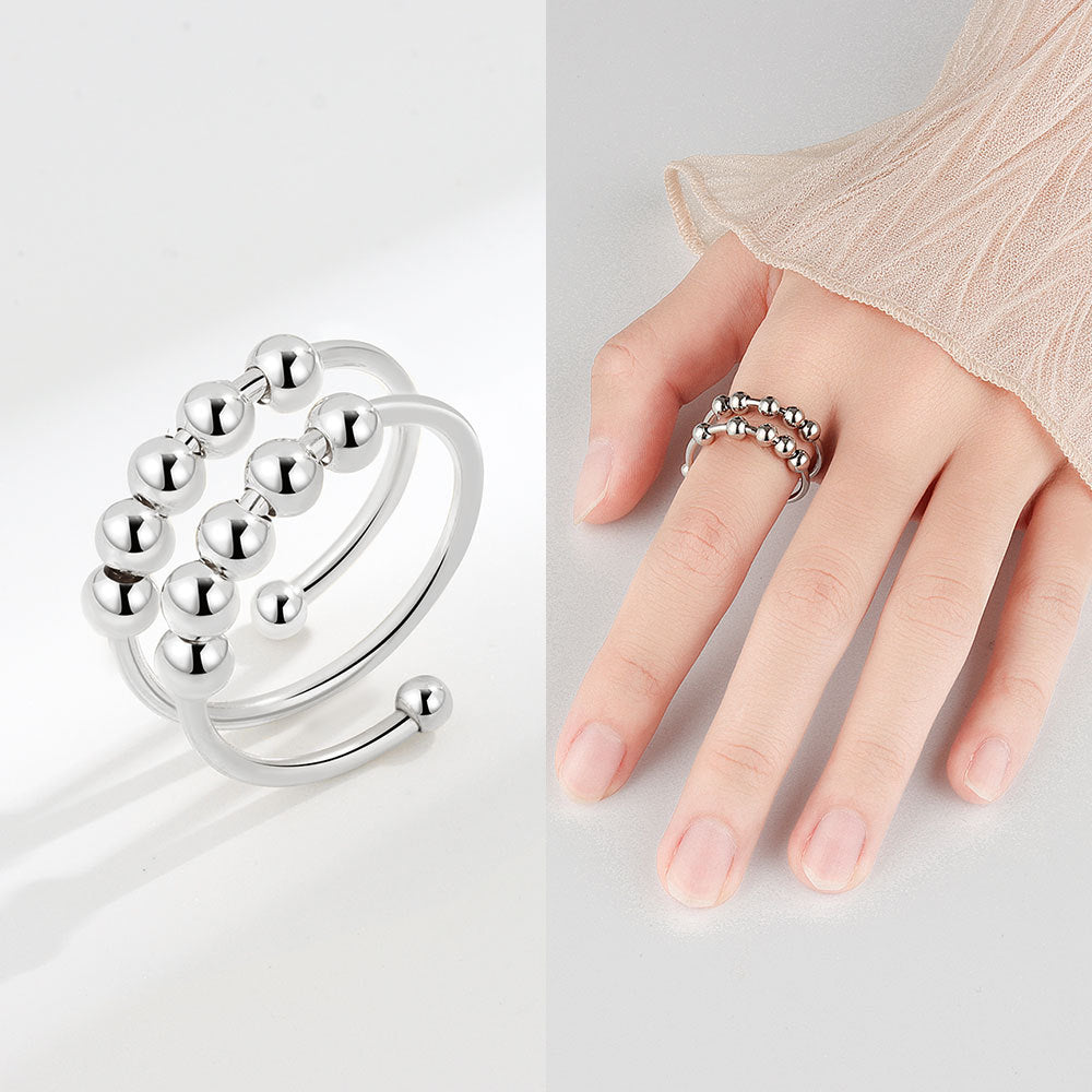 Women's Pcs Anxiety Relief Anti Spinning Stainless Rings