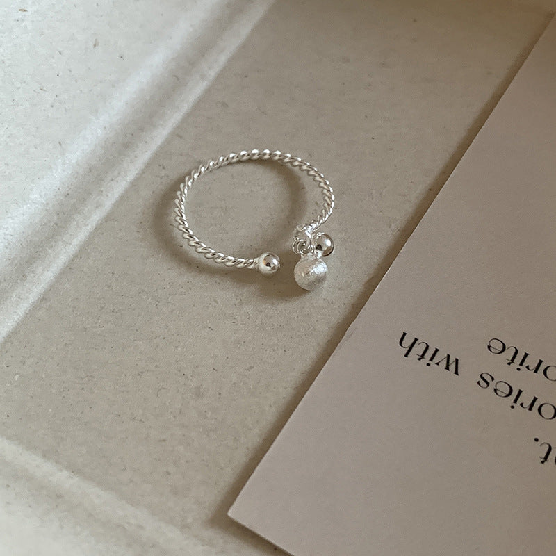 Simple Frosted Ball Female Niche High-grade Rings