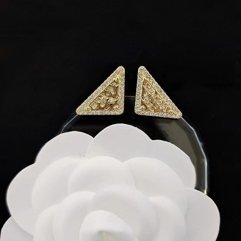 Women's & Men's Quality Collection Trending Rhinestone Letters Sier Earrings