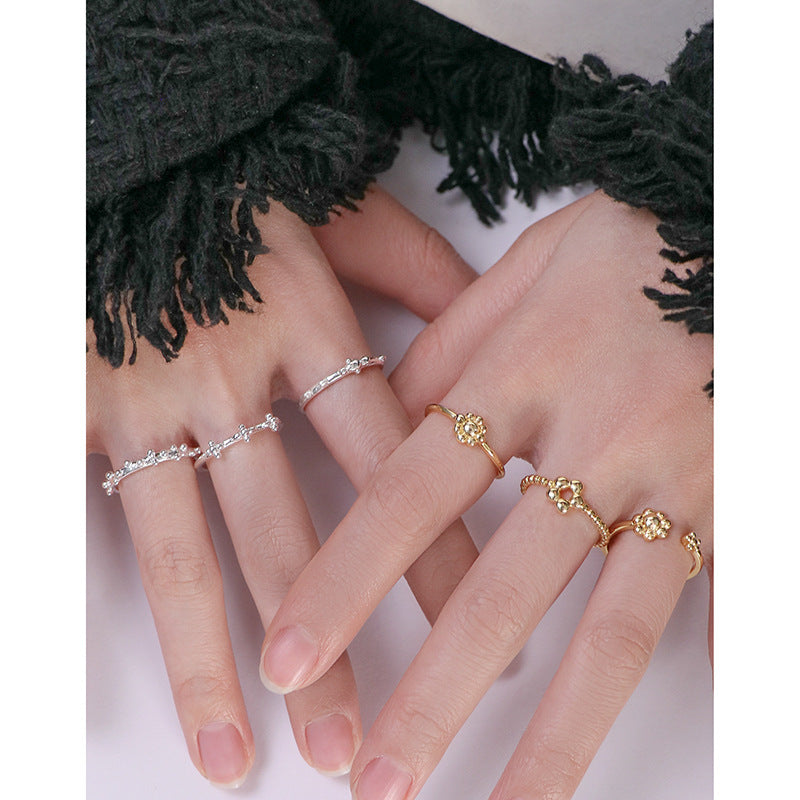 Interest Light Luxury Design Polka Dot Rings