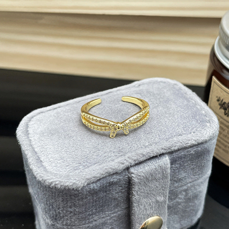 Small French Style Temperament Line Open Female Cold Sweet Rings