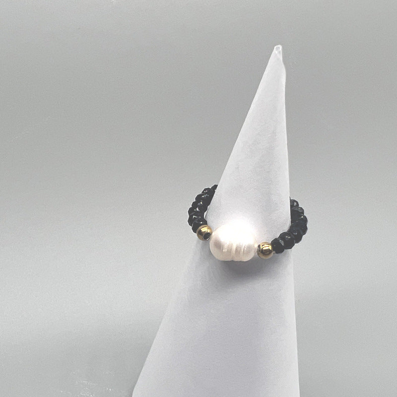 Graceful Personality Pearl Colorful Opal Beaded Rings