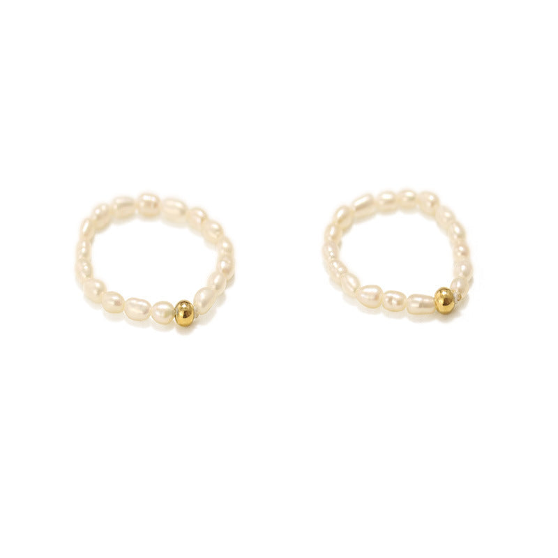 Natural Grain Of Rice Freshwater Pearl Rings