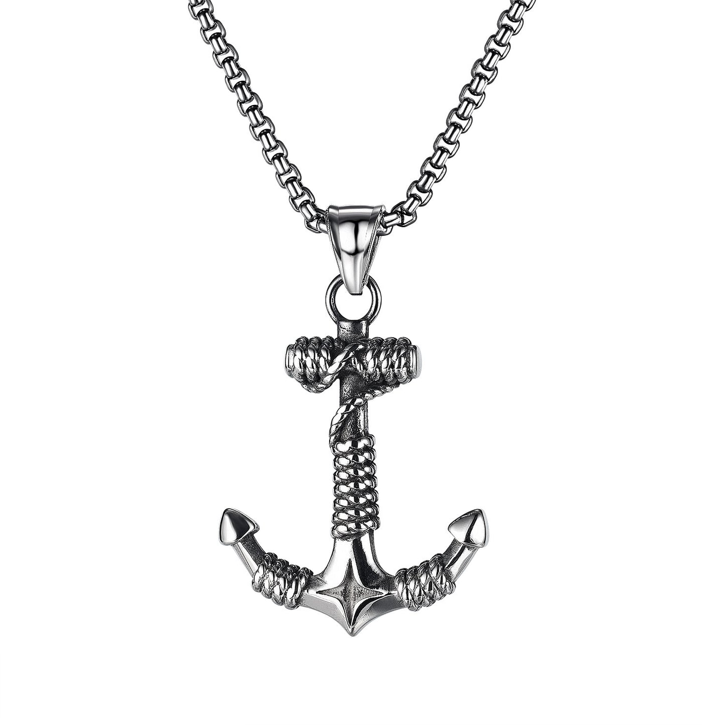 Men's Vintage Cross Ghost Head Titanium Fashion Necklaces