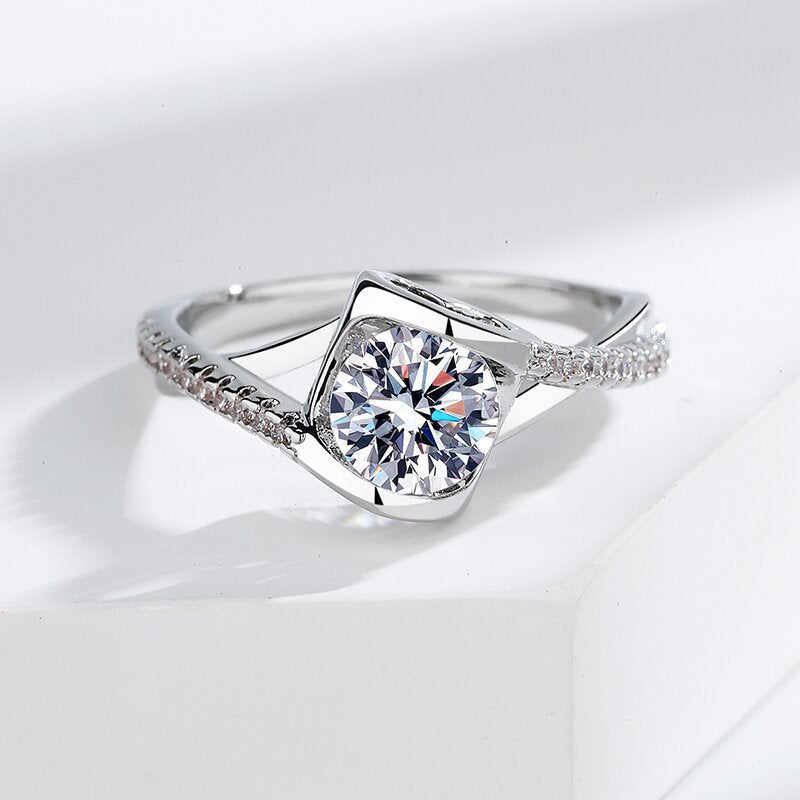 Women's Live Angel Kiss Sier Heart-shaped Open Rings