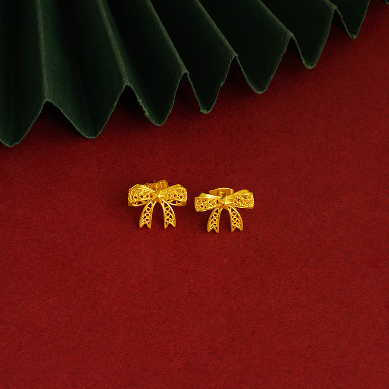 Bow Simulation Brass Decoration Vietnam Alluvial Gold Pendants