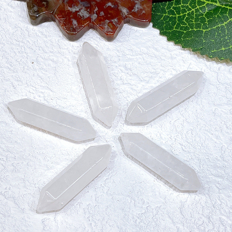 Stone Crystal Bullet Double Pointed Hexagon Prism Pendants