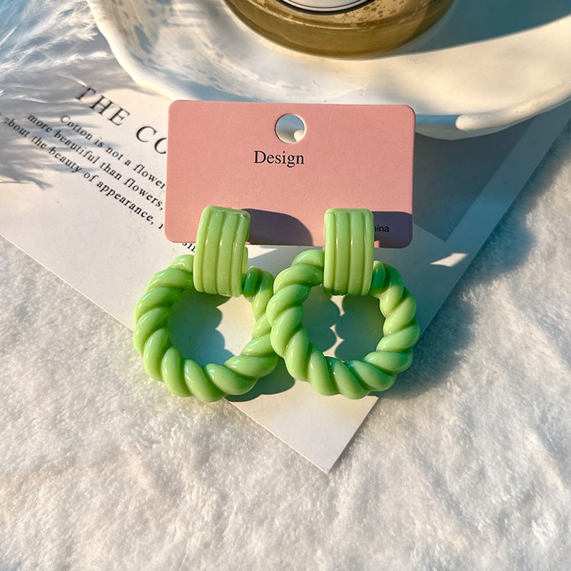 Fashion Design Candy Color Chain Female Dopamine Rings
