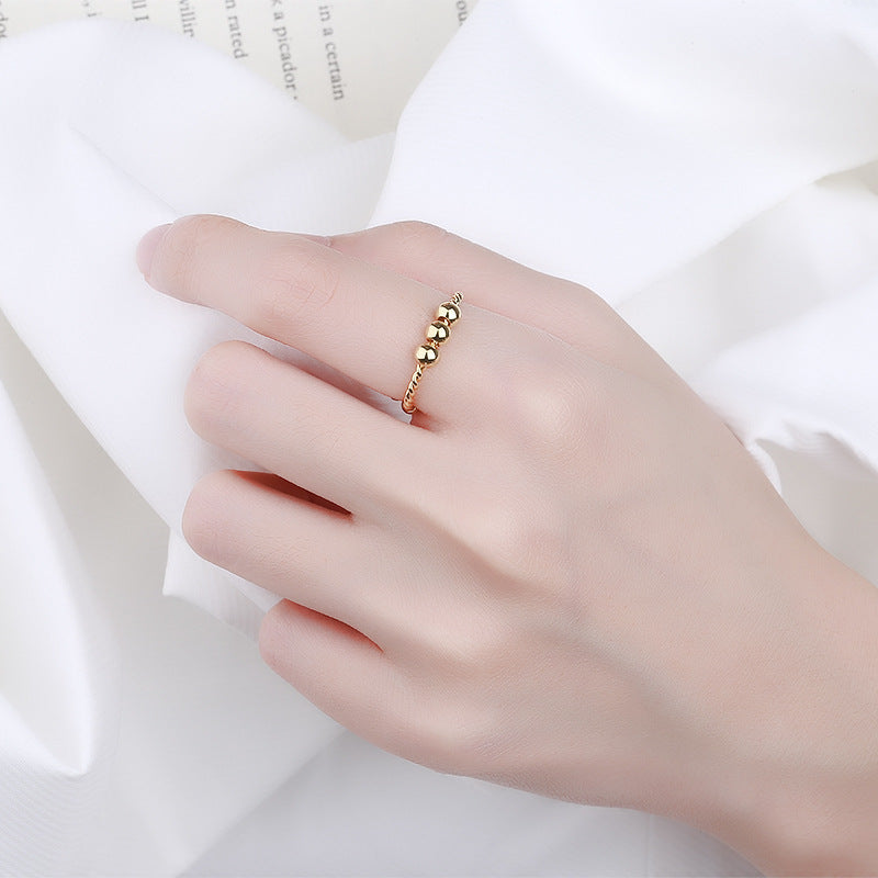Women's Golden Balls Cold Style Personality Simple Rings
