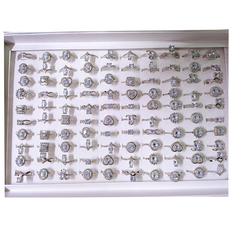 Alloy Crystal Zircon Fashion Color Protection Rings