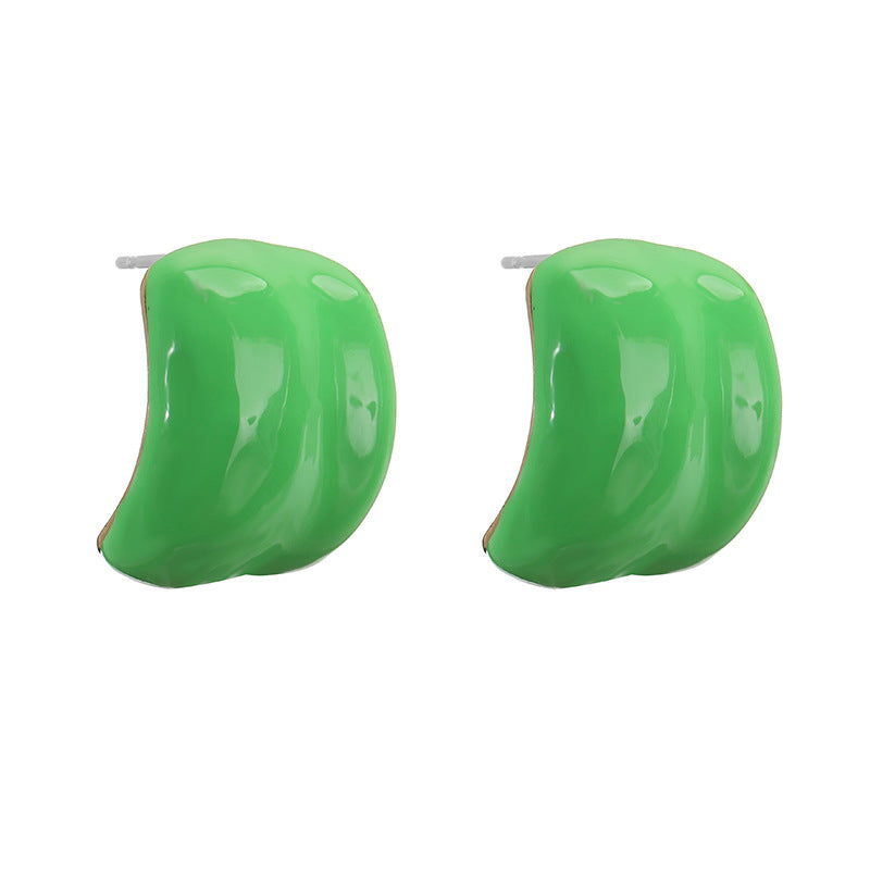 Shaped Fresh Sweet Colorful Drop Oil Earrings