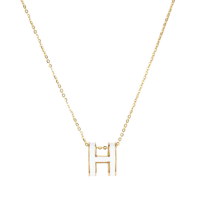 Temperamental Rose Gold Enamel Clavicle Chain Female Necklaces