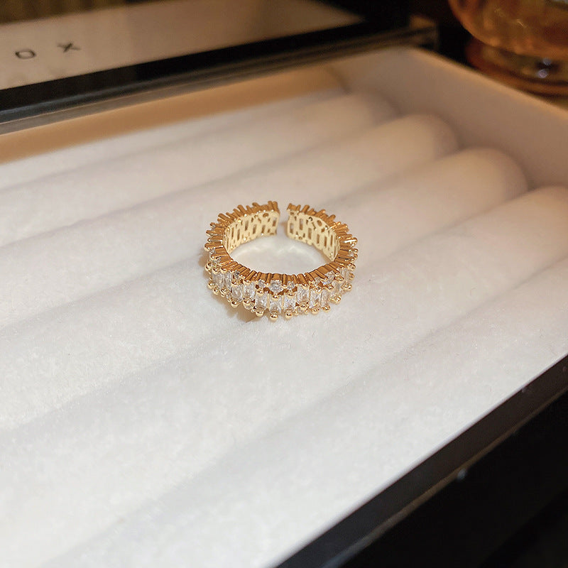 Pearl Zircon Letter Open Special Interest Light Rings