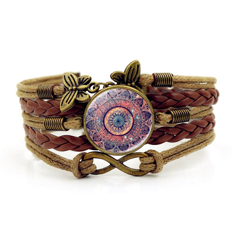Life Female Butterfly Infinite Symbol Retro Woven Hand Jewelry Bracelets