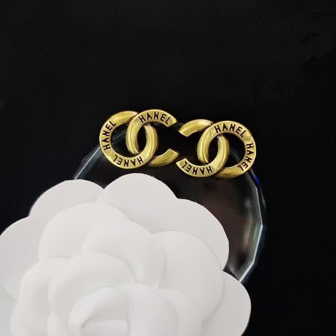 Women's & Men's Quality Collection Trending Rhinestone Letters Sier Earrings