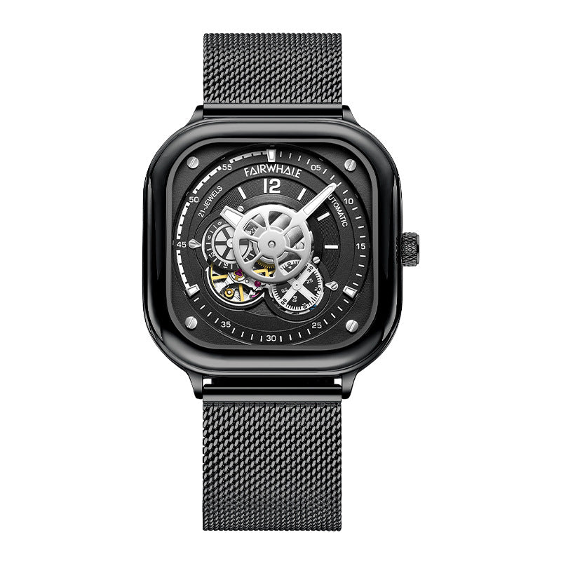 Watch Square Casual Hollow Large Dial Mechanical Watches