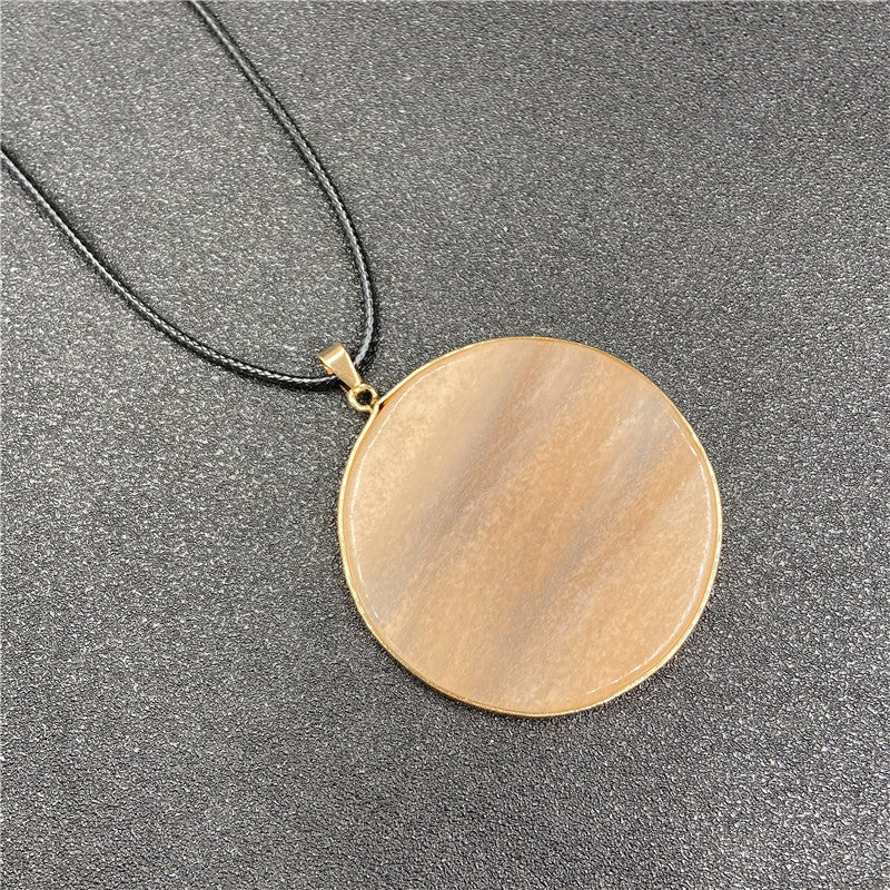 Crystal Round Aventurine Turquoise Wafer Graceful Pendants