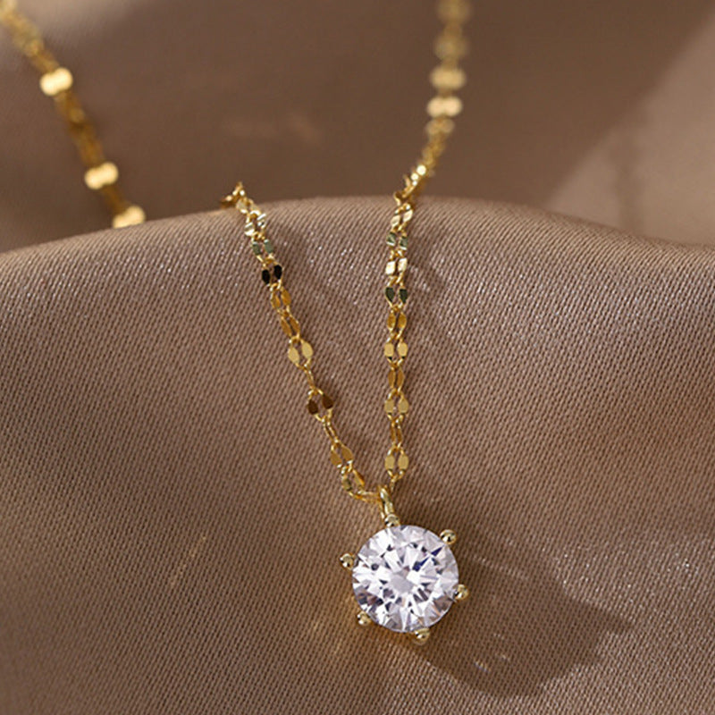 Simple Jewelry Fashion Single Diamond Female Clavicle Necklaces