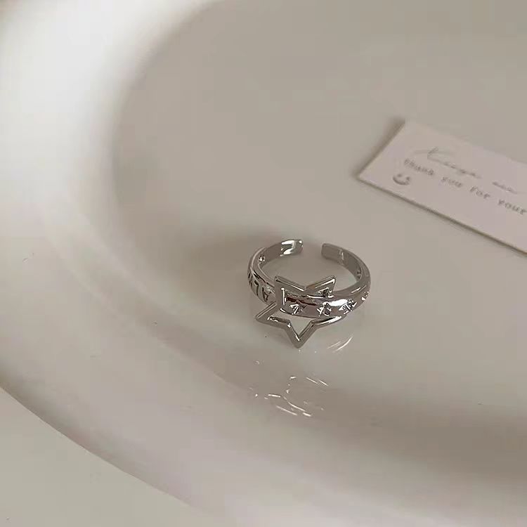 Star Moon Opening Couple Female Light Luxury Minority Rings