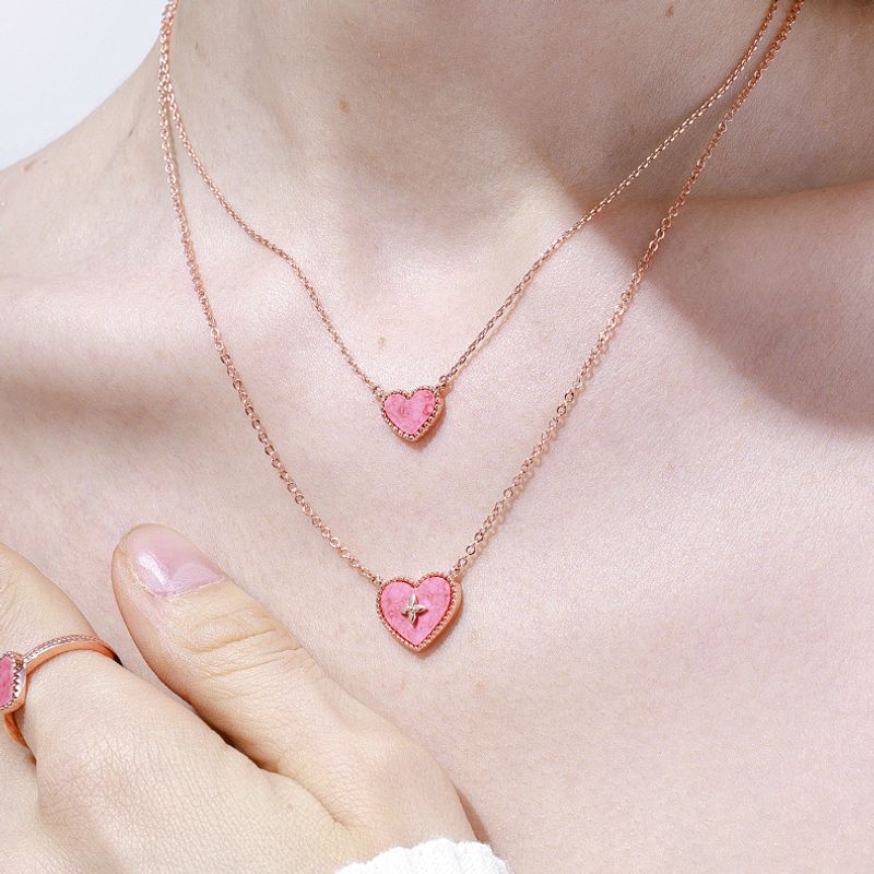 Two-color Shell Love Female Light Luxury Temperament Sweetheart Necklaces
