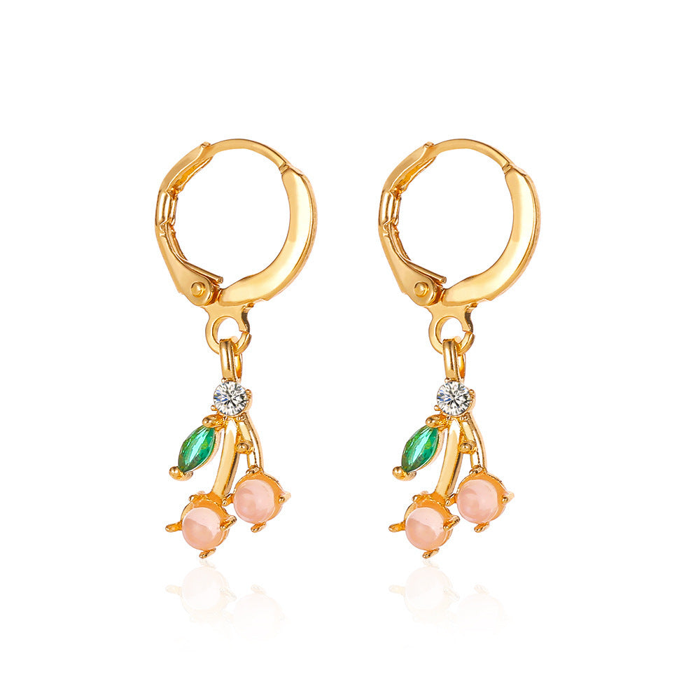 Long Cherry Style Creative Design Cute Earrings