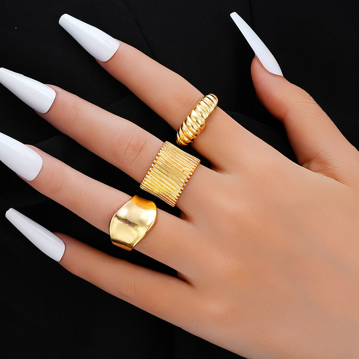 Cold Style Geometric Circle Alloy Suit Set Rings