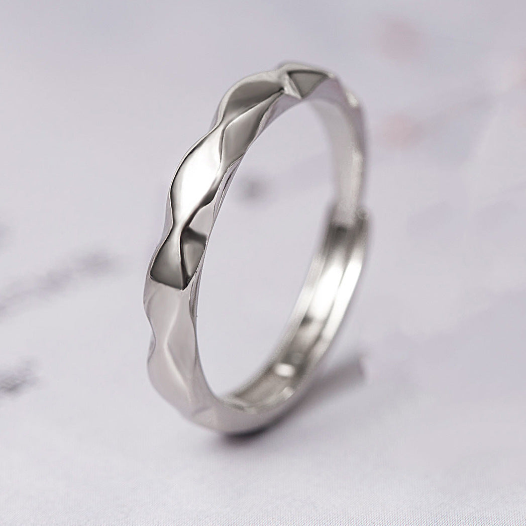 Love Couple Simple Opening Design Valentine's Rings