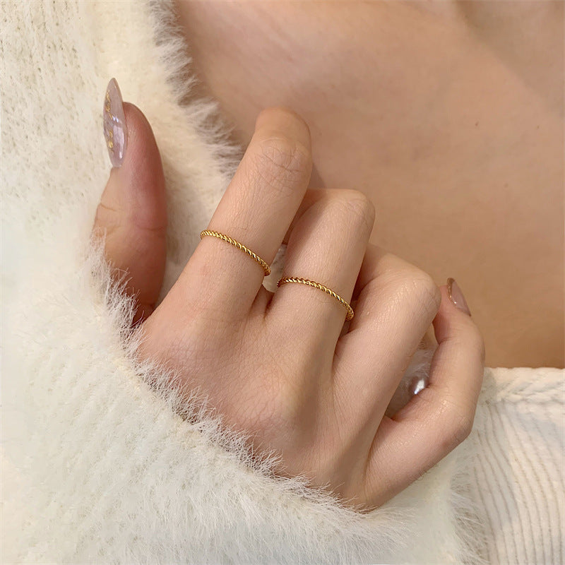 Twist Korean Style Simple Gold Plated Index Finger Rings