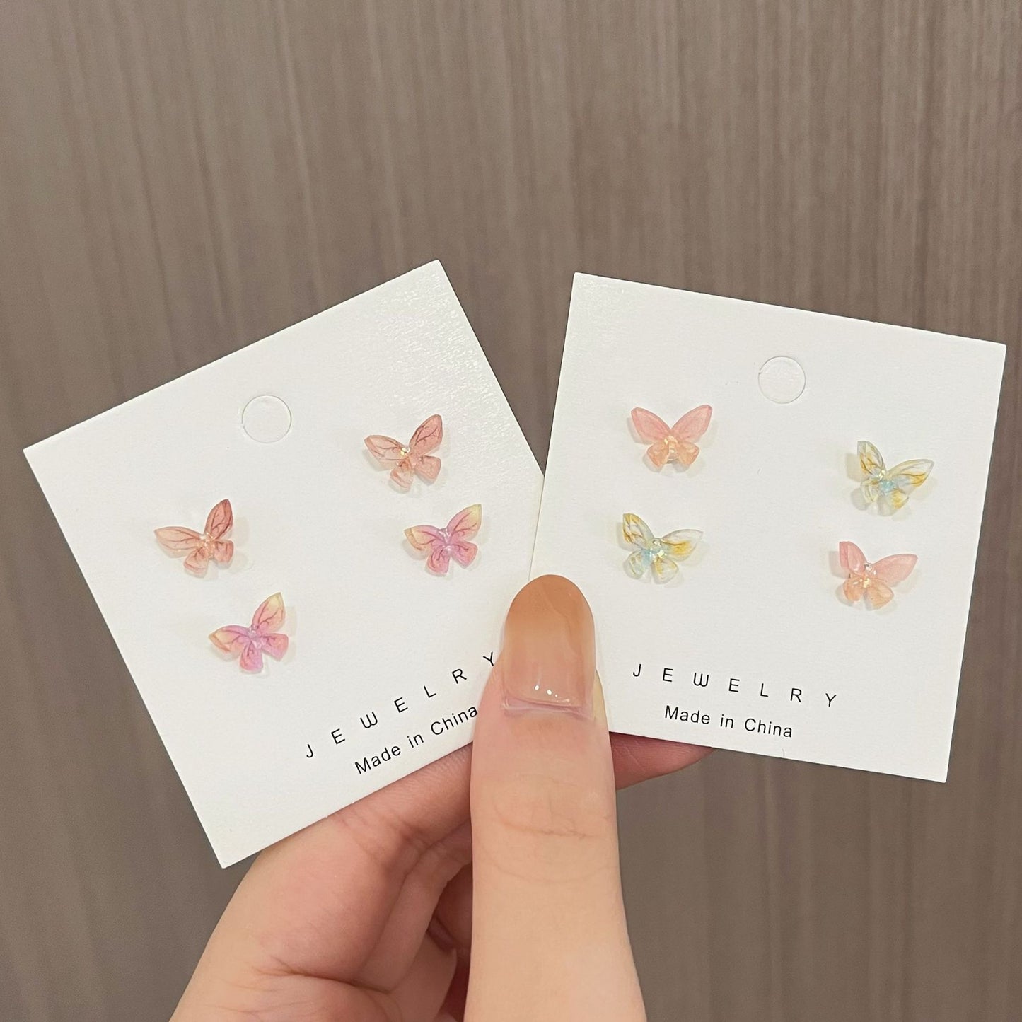 Fairy Three-dimensional Butterfly Suit Sier Small Earrings