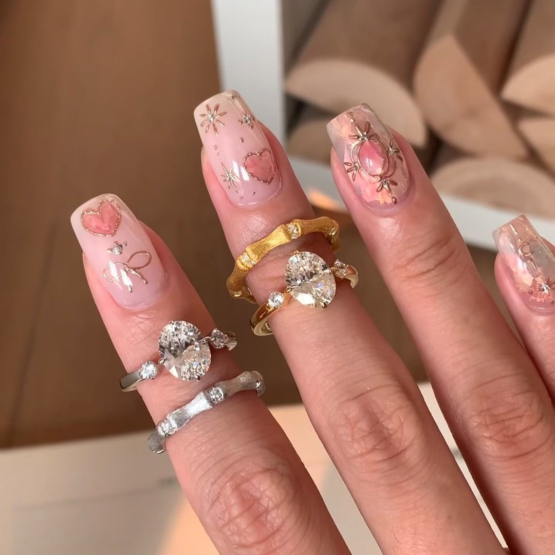 Antique Style Matte Metal Zircon Female Rings