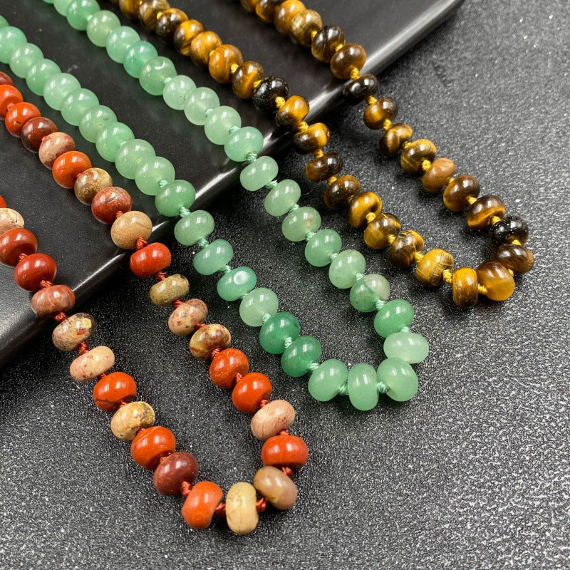 Crystal Agate Colorful Hollow Bead Abacus Necklaces