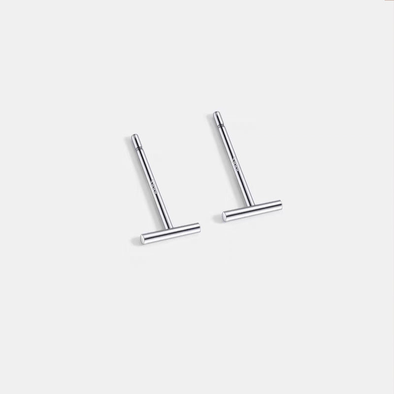 Women's Ear Sterling Compact Mini Double-headed Bar Bone Earrings