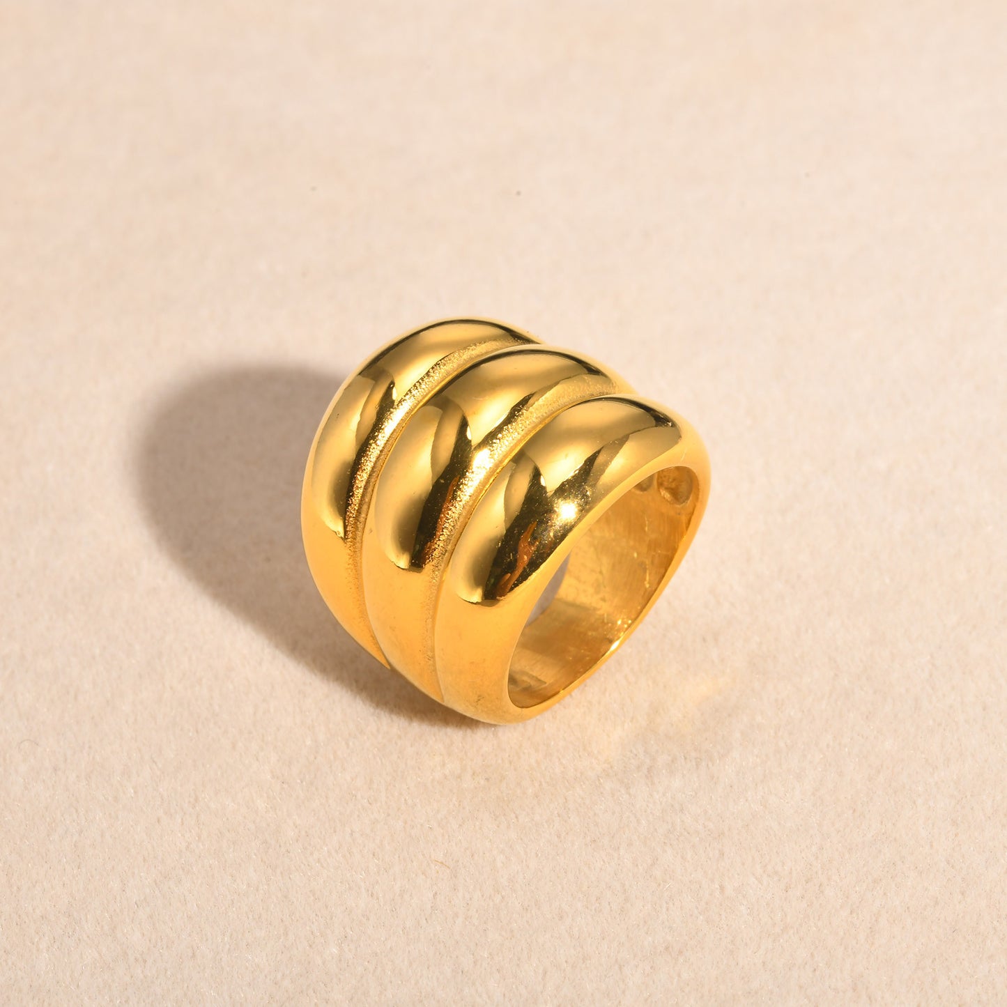 Women's Elegant Stainless Steel Gold French Vintage Style Rings