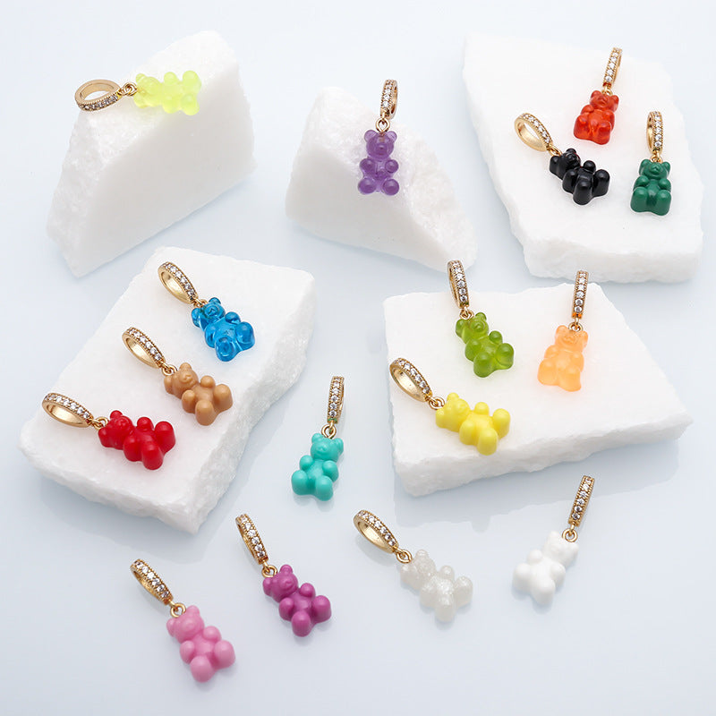 Women's Gummy Bear Versatile Candy Resin Personalized Pendants