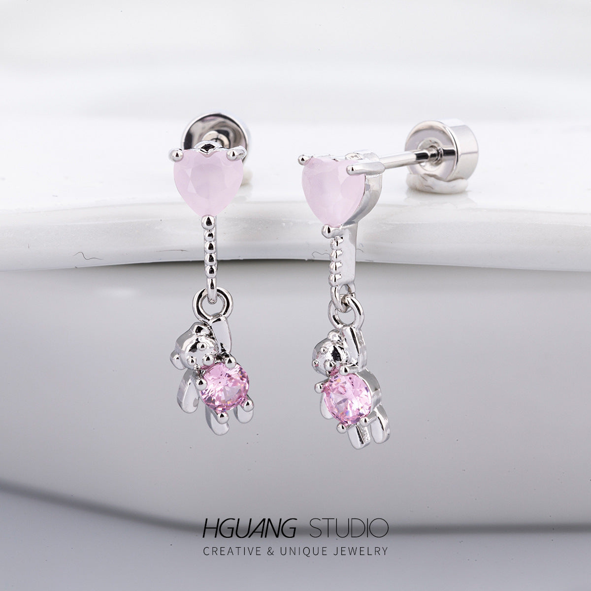 Titanium Steel Gold Girly Style Ear Earrings
