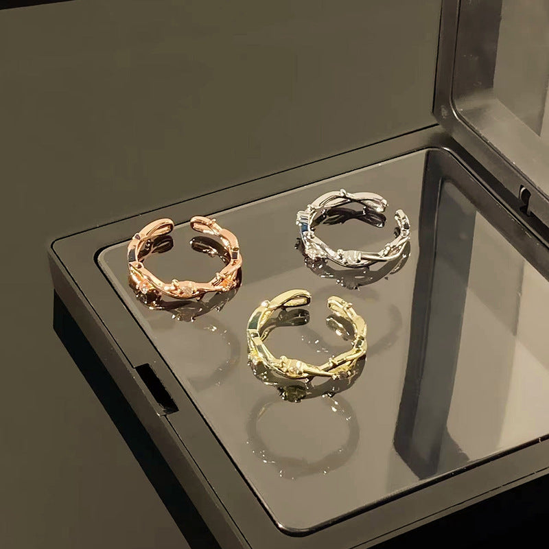 Korean Small Thorn Rattan Suit Open Rings